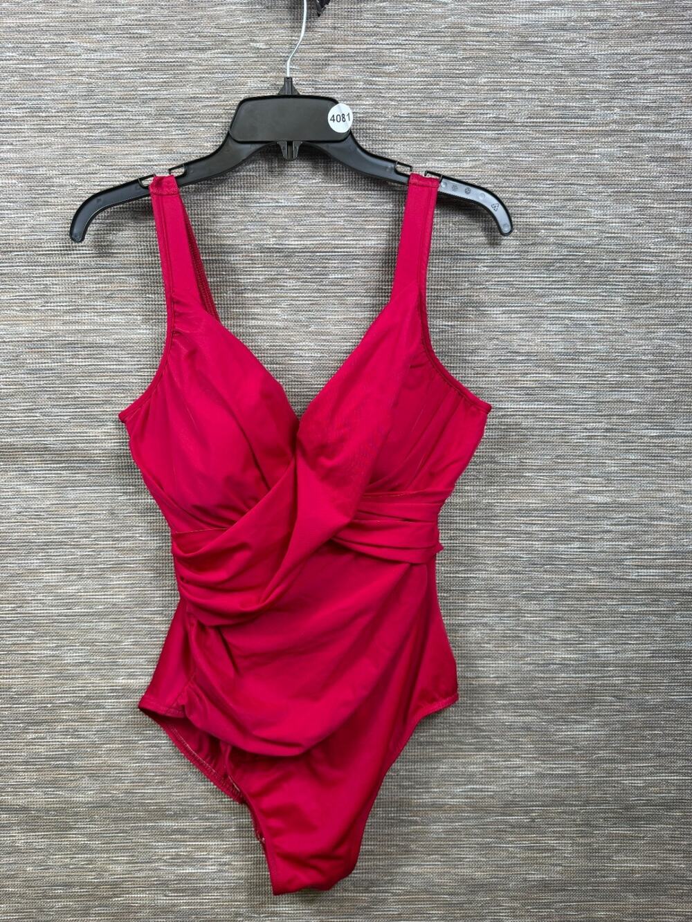 Miraclesuit Women's Size 16 Red Ruched One Piece Slimming Swimsuit